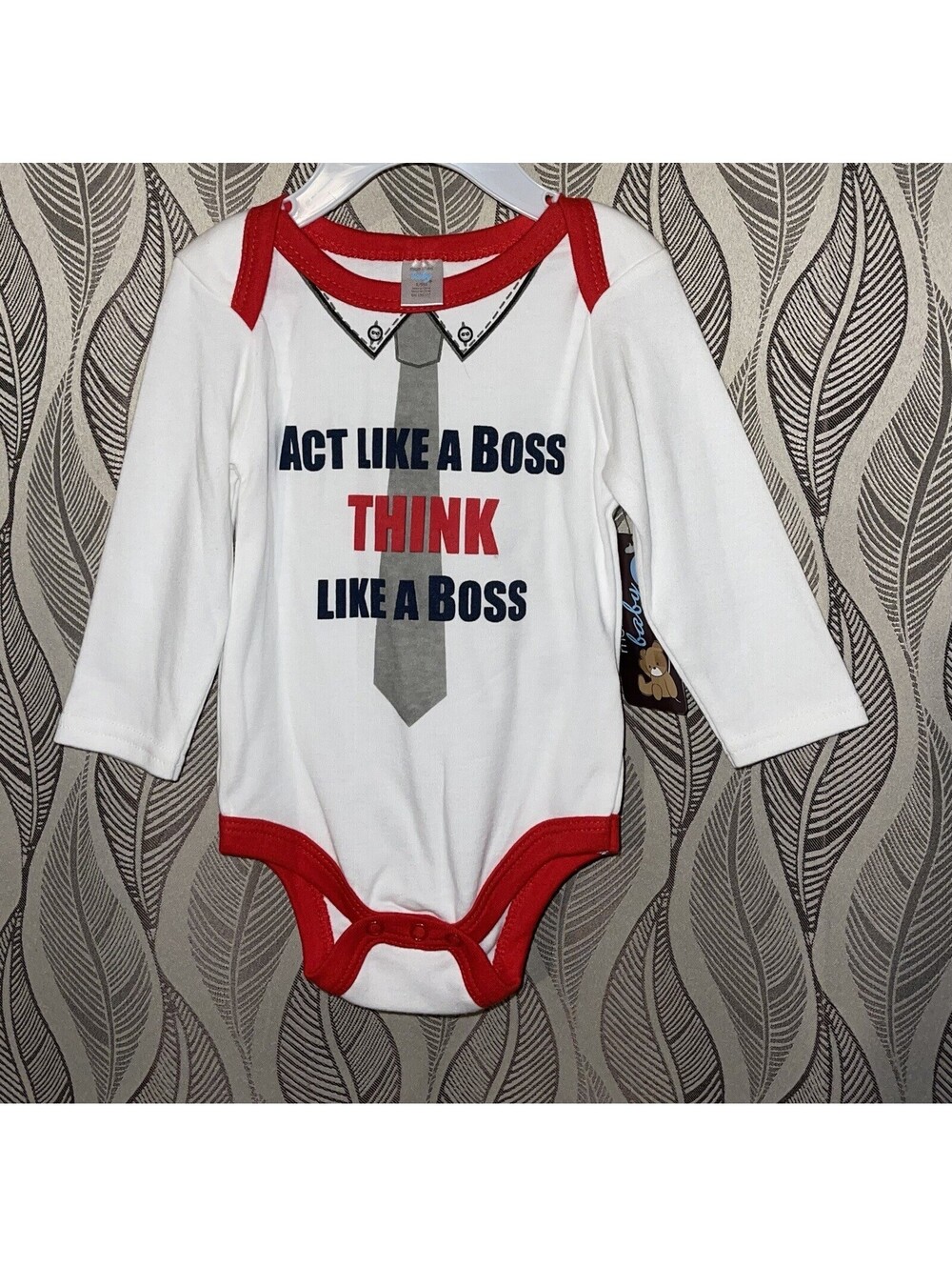 🔥💜 6 / 9 Month Baby Boy One Piece Act Like A Boss Think Like A Boss NEW 🔥💜